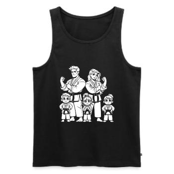 Martial Arts Family – Strong Together - Men's Premium Organic Tank Top - black - Front - AI Model Male 178 light (178cm)