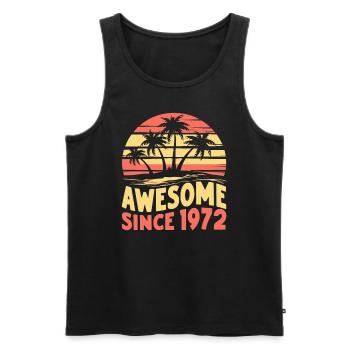 Awesome Since 1972 Birthday - Men's Premium Organic Tank Top - black - Front - Michal (187cm)