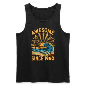 Awesome Since 1960 Geburtstag Strand - Männer Premium Bio Tank Top - Schwarz - Vorne - Michal (187cm)
