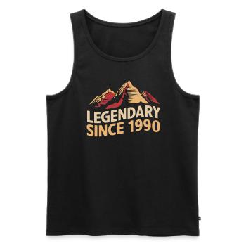 Legendary Since 1990 Wanderer Mountain Vintage - Men's Premium Organic Tank Top - black - Front - Michal (187cm)