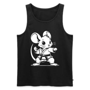 Kampfsport Maus Klein, aber oho! Mäuse Fan Design - Männer Premium Bio Tank Top - Schwarz - Vorne - AI Model Male 178 light (178cm)