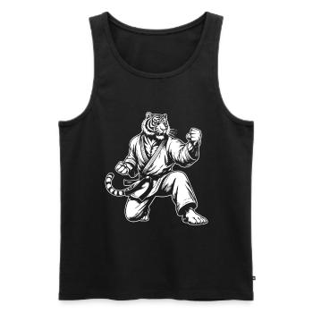 Martial Arts Tiger – The King of Fighters - Men's Premium Organic Tank Top - black - Front - AI Model Male 178 light (178cm)