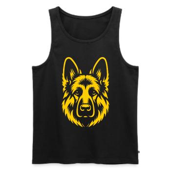 Berger jaune - Design unique pour chien - Débardeur bio Premium Homme - noir - Devant - Michal (187cm)