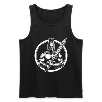 Spartans – Warrior Design for the Sparta Fan - Men's Premium Organic Tank Top - black - Front - Michal (187cm)