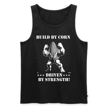 Strong corn on the cob – for corn and weight training fans! - Men's Premium Organic Tank Top - black - Front - Michal (187cm)