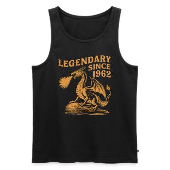 Légendaire depuis 1962 Anniversaire Dragon Fantasy - Débardeur bio Premium Homme - noir - Devant - Michal (187cm)