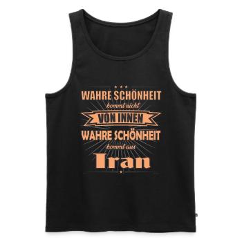 Wahre Schönheit kommt aus Iran Design - Männer Premium Bio Tank Top - Schwarz - Vorne - Michal (187cm)