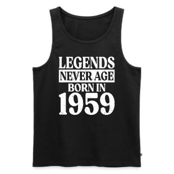 Legends Never Grow Old Birthday 1959 - Men's Premium Organic Tank Top - black - Front - Michal (187cm)