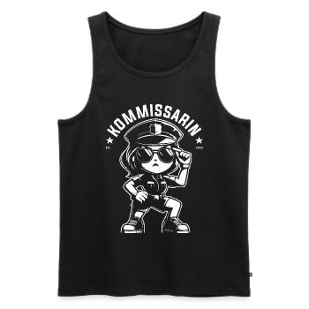 Kommissarin - lustige Comic Polizistinnen Design - Männer Premium Bio Tank Top - Schwarz - Vorne - Michal (187cm)
