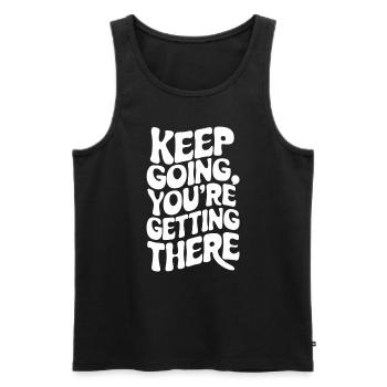 Weiter So, Du Schaffst Das – Motivation - Männer Premium Bio Tank Top - Schwarz - Vorne - AI Model Male 178 light (178cm)
