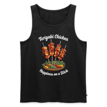 Teriyaki Chicken Glück am Spieß - Männer Premium Bio Tank Top - Schwarz - Vorne - Michal (187cm)