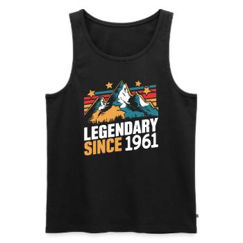Legendary Since 1961 Vintage Mountain Retro Mountains - Men's Premium Organic Tank Top - black - Front - Michal (187cm)