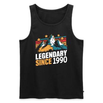 Legendary Since 1990 Vintage Mountain Retro Mountains - Men's Premium Organic Tank Top - black - Front - Michal (187cm)