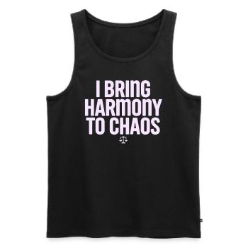 Libra Zodiac Sign: I Bring Harmony - Men's Premium Organic Tank Top - black - Front - AI Model Male 178 light (178cm)