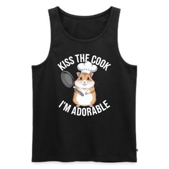 Kiss The Cook I'm Cute Cute Hamster - Men's Premium Organic Tank Top - black - Front - Michal (187cm)