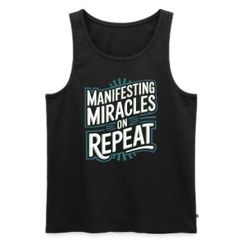 Manifester des miracles encore et encore Citation - Débardeur bio Premium Homme - noir - Devant - Michal (187cm)