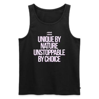 Aquarius character unique by nature - Men's Premium Organic Tank Top - black - Front - AI Model Male 178 light (178cm)