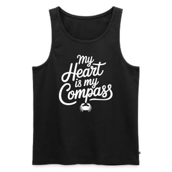 Cancer Zodiac Sign My Heart My Compass - Men's Premium Organic Tank Top - black - Front - Michal (187cm)