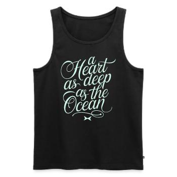 Pisces Zodiac Sign: A Heart As Deep As The - Men's Premium Organic Tank Top - black - Front - AI Model Male 178 light (178cm)