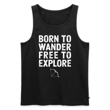 Schütze Sternzeichen: Geboren Zum Wandern, Frei - Männer Premium Bio Tank Top - Schwarz - Vorne - AI Model Male 178 light (178cm)