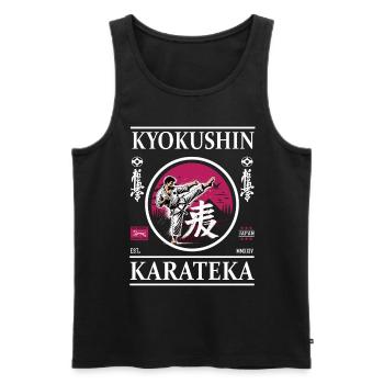 Kyokushin Karateka – Weg zur ultimativen Disziplin - Männer Premium Bio Tank Top - Schwarz - Vorne - Michal (187cm)