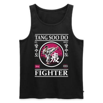 Tang Soo Do Fighter – L’harmonie en mouvement - Débardeur bio Premium Homme - noir - Devant - Michal (187cm)