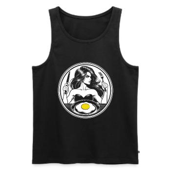 Fried Egg & Style – Le petit-déjeuner parfait ! - Débardeur bio Premium Homme - noir - Devant - Michal (187cm)