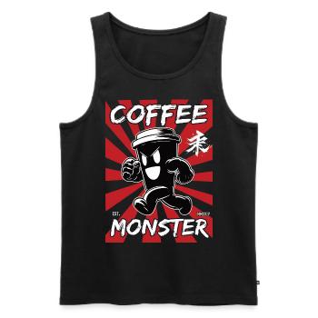Coffee Monster – Für den Kaffee Fan - Männer Premium Bio Tank Top - Schwarz - Vorne - AI Model Male 178 light (178cm)