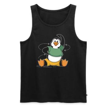Fitness Gymnastique Pingouin Motivation - Débardeur bio Premium Homme - noir - Devant - AI Model Male 178 light (178cm)