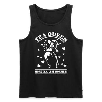 Tae Queen – Für die wahre Teeliebhaberin - Männer Premium Bio Tank Top - Schwarz - Vorne - Michal (187cm)