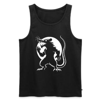 Gefährliche Ratte im Vollmond, Cooles Comic-Design - Männer Premium Bio Tank Top - Schwarz - Vorne - Michal (187cm)