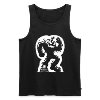 Halloween – Alerte citrouille monstrueuse ! - Débardeur bio Premium Homme - noir - Devant - Michal (187cm)