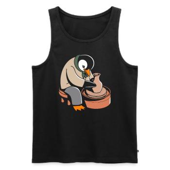 Pinguin Töpferei Kunsthandwerk Leidenschaft - Männer Premium Bio Tank Top - Schwarz - Vorne - AI Model Male 178 light (178cm)