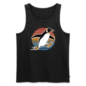 Pingouin rapide dans un style rétro - Débardeur bio Premium Homme - noir - Devant - Michal (187cm)