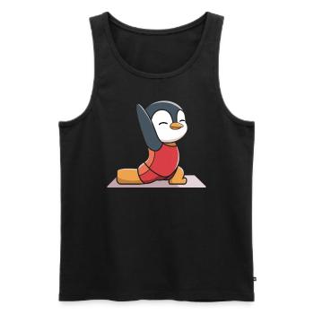 Niedlicher Pinguin Yoga Pose für Kinder und - Männer Premium Bio Tank Top - Schwarz - Vorne - Michal (187cm)