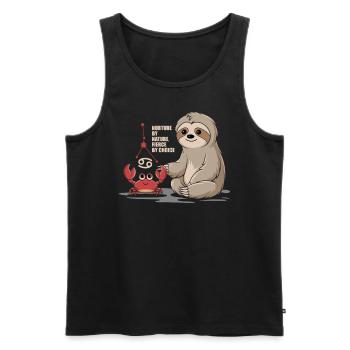 Krebs Sternzeichen Faultier: Geprägt von der - Männer Premium Bio Tank Top - Schwarz - Vorne - Michal (187cm)