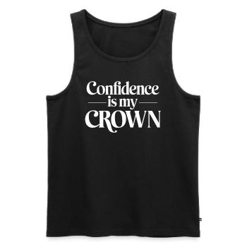 La confiance en soi est mon signe du zodiaque Lion - Débardeur bio Premium Homme - noir - Devant - Michal (187cm)