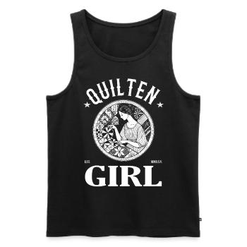 Quilting Girl - for women with the cool hobby - Men's Premium Organic Tank Top - black - Front - Michal (187cm)