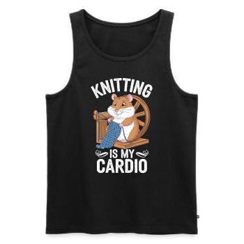Stricken Ist Mein Cardio Hamster Motiv - Männer Premium Bio Tank Top - Schwarz - Vorne - Michal (187cm)