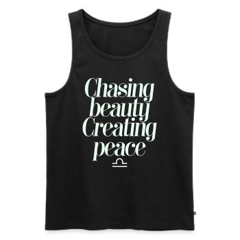 Libra Zodiac Sign: Seeking Beauty, Peace - Men's Premium Organic Tank Top - black - Front - Michal (187cm)