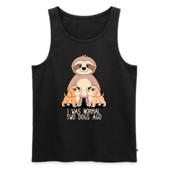 I Was Normal In Front Of Two Dogs - Funny Sloth - Men's Premium Organic Tank Top - black - Front - Michal (187cm)