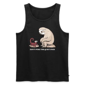 Scorpio Zodiac Sign Sloth: Don't Poke The - Men's Premium Organic Tank Top - black - Front - Michal (187cm)