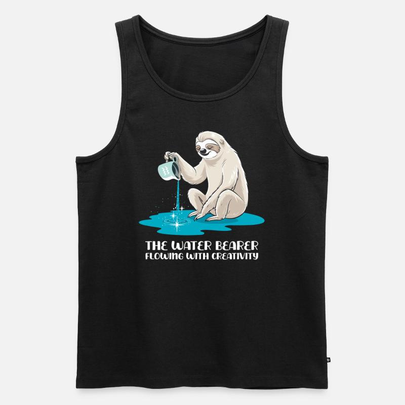 Wassermann Faultier: Der Wasserträger der - Männer Premium Bio Tank Top - Schwarz