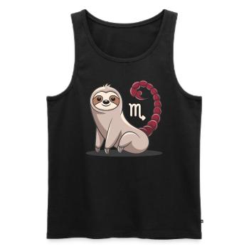 Scorpio Zodiac Sign Sloth Illustration With - Men's Premium Organic Tank Top - black - Front - Michal (187cm)