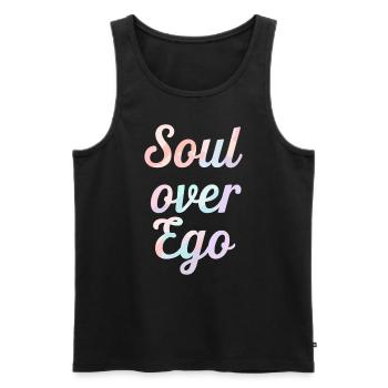 Inspiration: Soul Over Ego Quote - Men's Premium Organic Tank Top - black - Front - Michal (187cm)