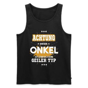 Cet oncle n’est qu’un gars - Débardeur bio Premium Homme - noir - Devant - Michal (187cm)