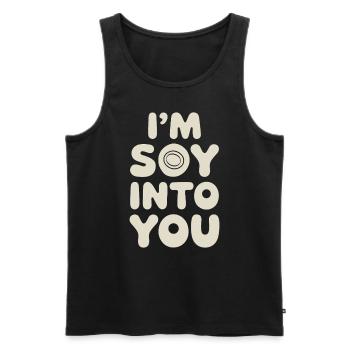 Ich Bin Total In Soja Verliebt – Vegan Vegetarisch - Männer Premium Bio Tank Top - Schwarz - Vorne - Michal (187cm)