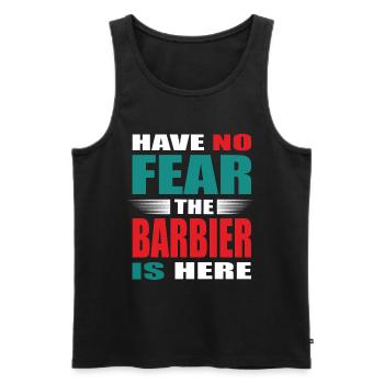 N’ayez crainte le Barbier est là Tenue - Débardeur bio Premium Homme - noir - Devant - Michal (187cm)