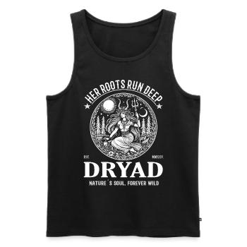 Dryade, ihre Wurzeln sind Tief - Dryaden Design - Männer Premium Bio Tank Top - Schwarz - Vorne - Michal (187cm)
