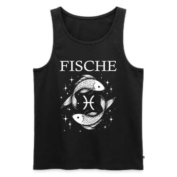 Sternzeichen Fische Design - Männer Premium Bio Tank Top - Schwarz - Vorne - AI Model Male 178 light (178cm)